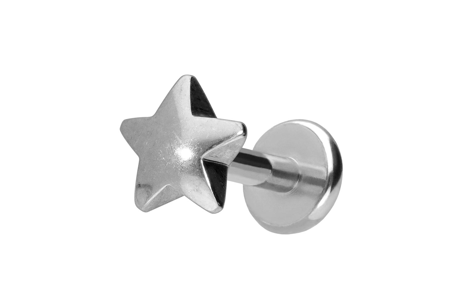 Titan Labret Piercing mit Push Fit STERN